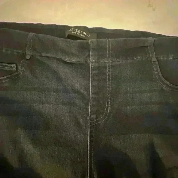 18 W Ankle/crop Liverpool Pull-on Jeggings in Black - Picture 8 of 12